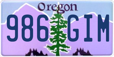 OR license plate 986GIM