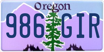 OR license plate 986GIR