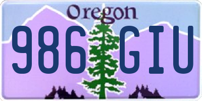 OR license plate 986GIU