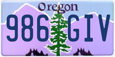 OR license plate 986GIV