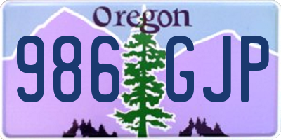 OR license plate 986GJP