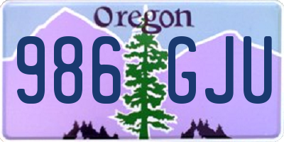 OR license plate 986GJU