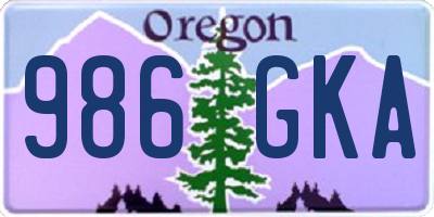 OR license plate 986GKA