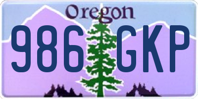OR license plate 986GKP