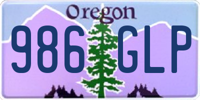 OR license plate 986GLP