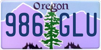 OR license plate 986GLU