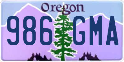 OR license plate 986GMA