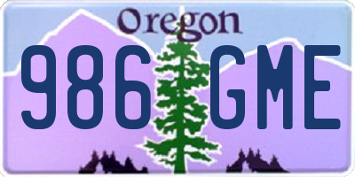 OR license plate 986GME