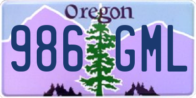 OR license plate 986GML