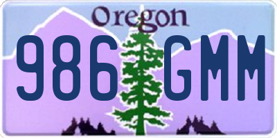 OR license plate 986GMM