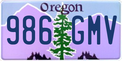 OR license plate 986GMV