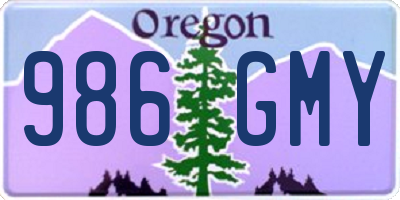 OR license plate 986GMY