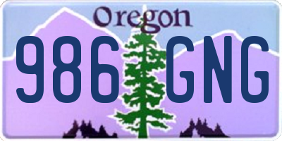 OR license plate 986GNG