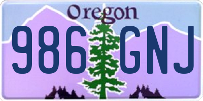 OR license plate 986GNJ