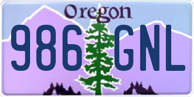 OR license plate 986GNL