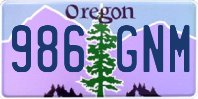 OR license plate 986GNM