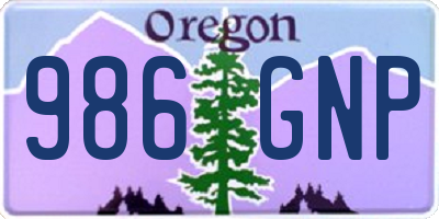 OR license plate 986GNP