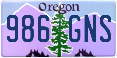 OR license plate 986GNS