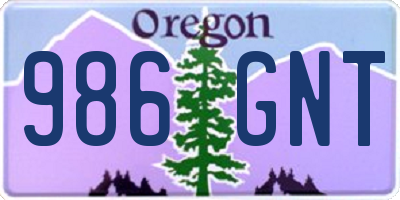OR license plate 986GNT