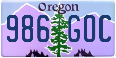 OR license plate 986GOC