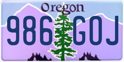 OR license plate 986GOJ