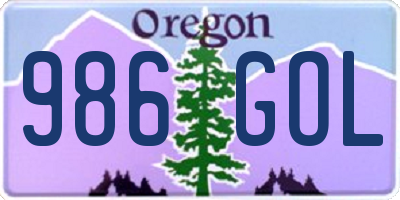 OR license plate 986GOL