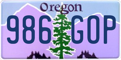OR license plate 986GOP