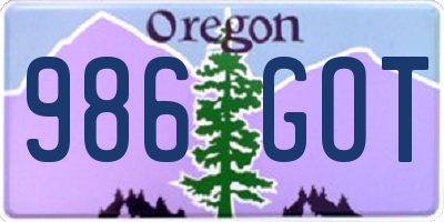 OR license plate 986GOT