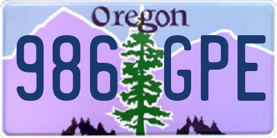 OR license plate 986GPE