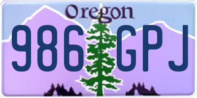 OR license plate 986GPJ