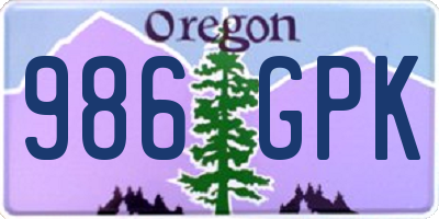 OR license plate 986GPK