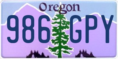 OR license plate 986GPY