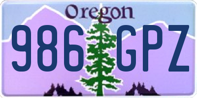 OR license plate 986GPZ