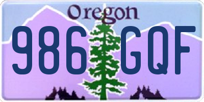 OR license plate 986GQF