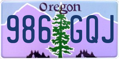 OR license plate 986GQJ