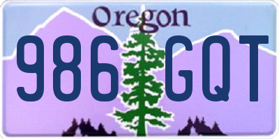 OR license plate 986GQT