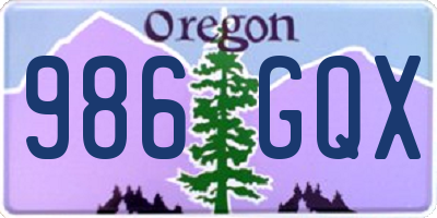OR license plate 986GQX