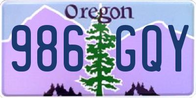 OR license plate 986GQY