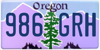 OR license plate 986GRH