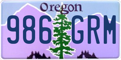 OR license plate 986GRM