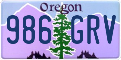 OR license plate 986GRV