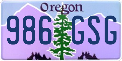 OR license plate 986GSG