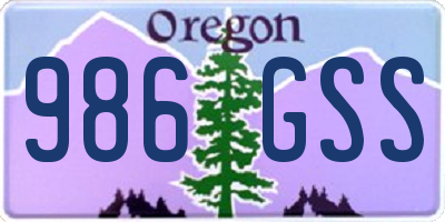 OR license plate 986GSS