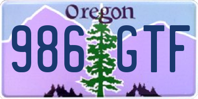 OR license plate 986GTF