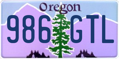 OR license plate 986GTL