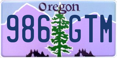 OR license plate 986GTM
