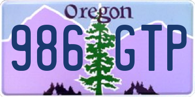 OR license plate 986GTP