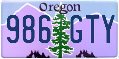 OR license plate 986GTY