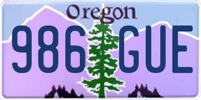 OR license plate 986GUE