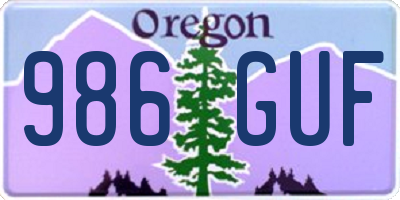 OR license plate 986GUF